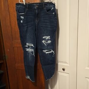 Distressed Blue Jeans